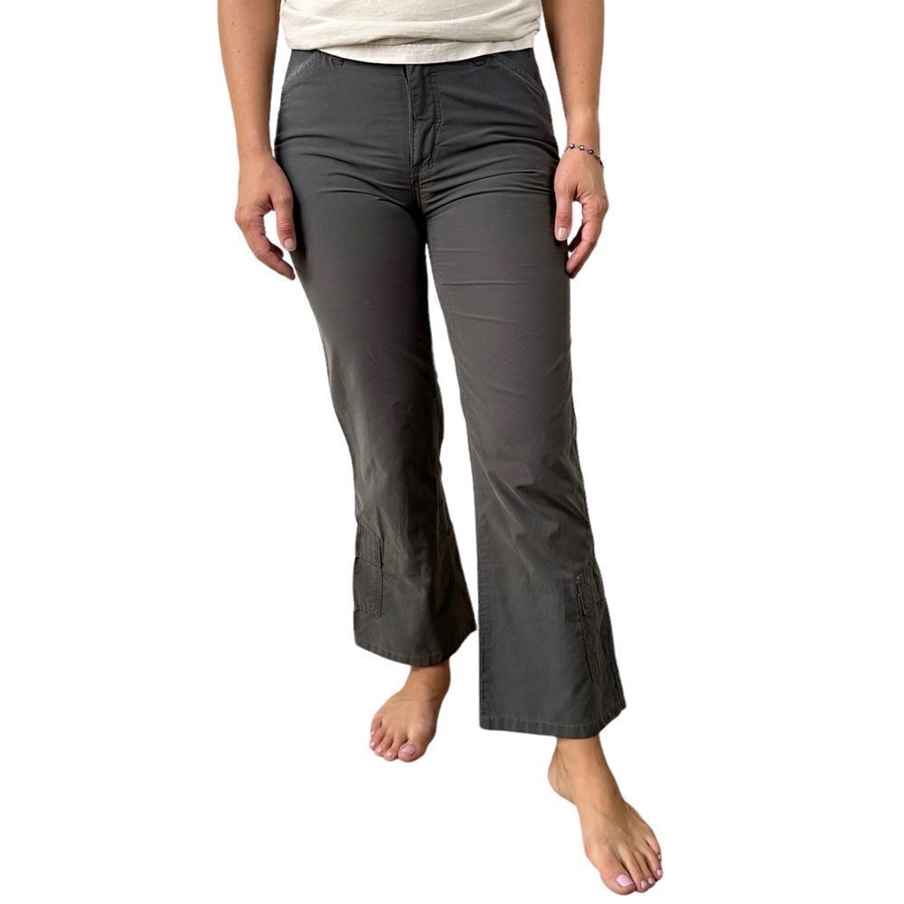 Vintage Anchor Blue Bootcut Women’s Grey Cargo Flare Pants Size 5 Made In USA